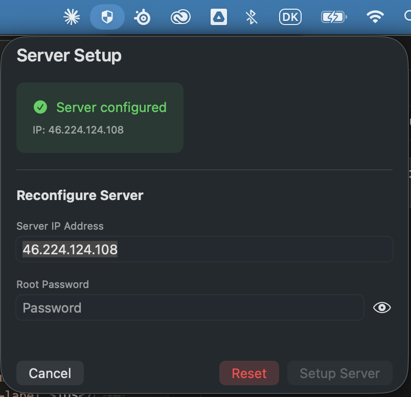 BlarisVPN Server Setup Screenshot